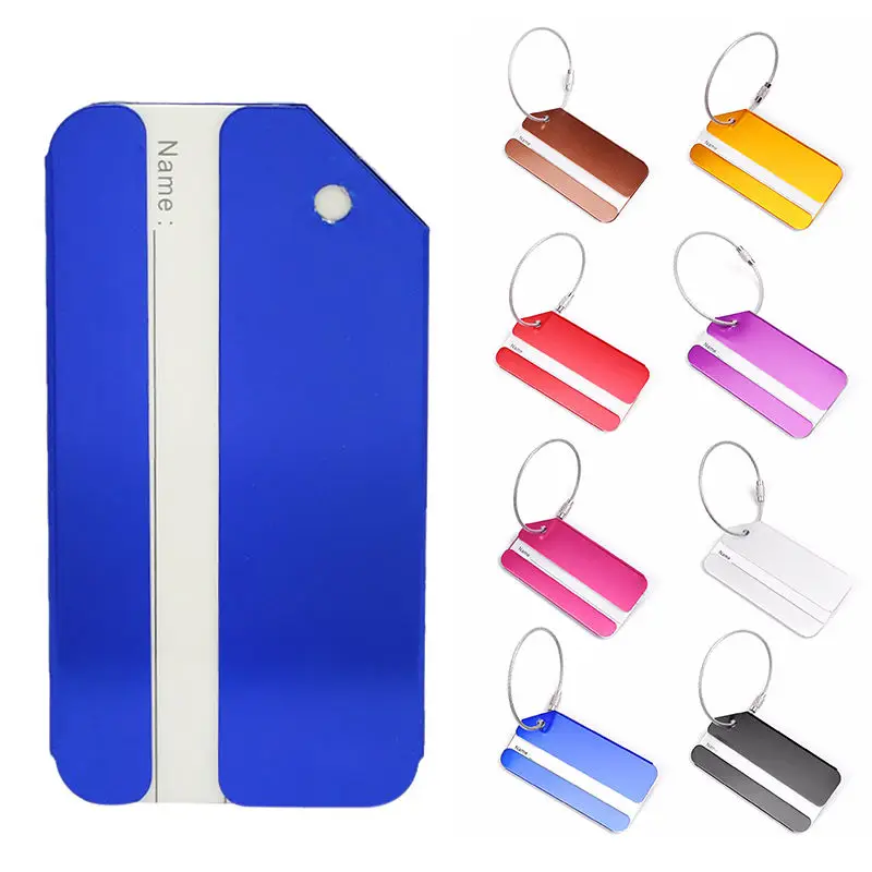 

Aluminum Alloy Metal Key Chains Luggage Tag Travel Luggage Label Suitcase ID Name Address Identify Keyrings Accessories 2C0139