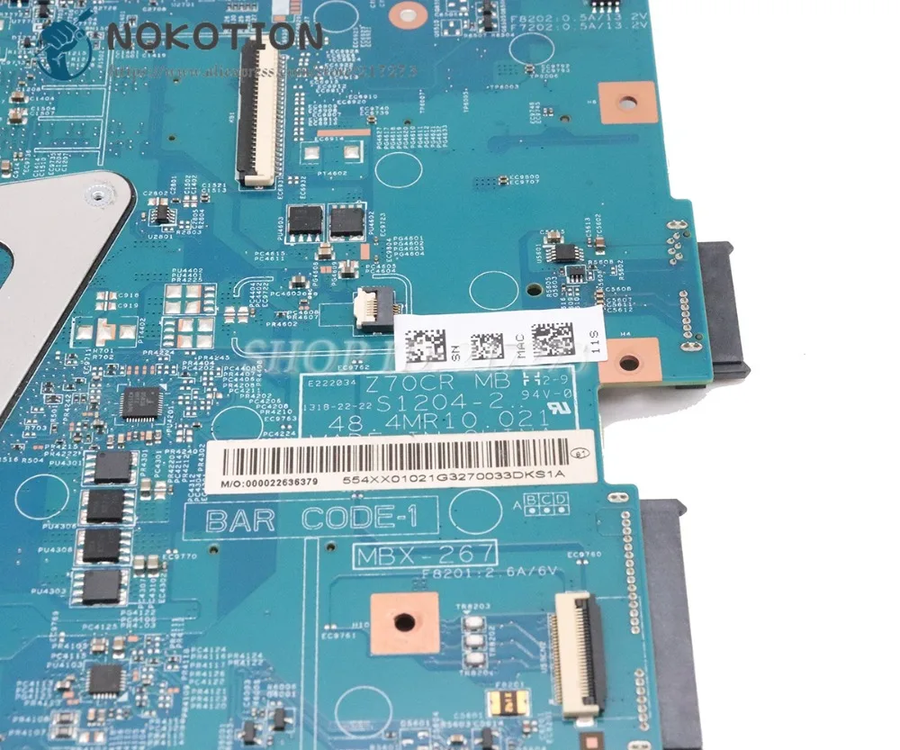 NOKOTION для sony Sve17 Sve1711 Материнская плата ноутбука HM76 DDR3 HD7600M графика A1892051A 48.4MR10.021 MBX-267 основная плата