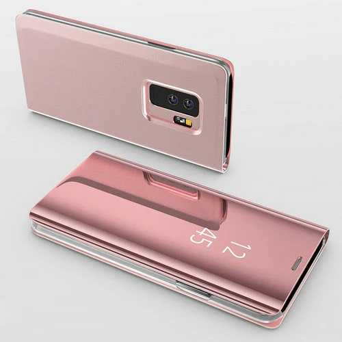 Зеркальный флип-чехол для samsung Galaxy S8 S9 A8 A6 плюс S6 S7 Edge Note 8 подставка для телефона для samsung A3 A5 A7 J3 J5 J7 - Цвет: rose gold