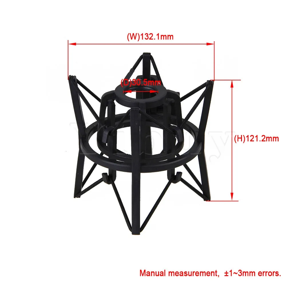 Yibuy черный пластиковый большой размер квадратный Паук ShockMount держатель для Newman U87