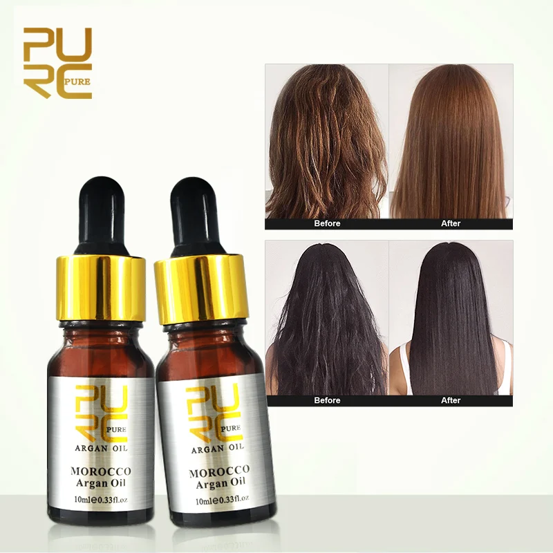 PURC 10ml Hair Care Moroccan Pure Argan Oil High Quality Hairs Care Oil Treatment For All Hairs Types Hair Scalp Treatment Hot