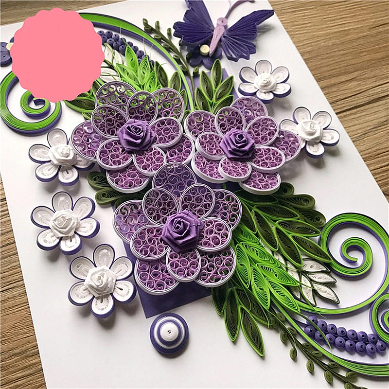us 13 11 12 off butterfly series purple yan paper finished material bag wedding birthday gift a4 paper origami paper quilling paper rolling in a4 paper flower design