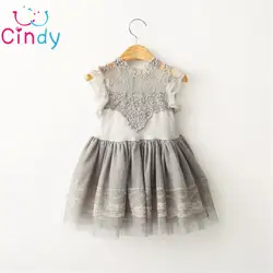 Детская одежда в Корейском стиле, 2016 летнее платье для девочек, винтажная одежда с оборками на рукавах, костюм принцессы для вечеринки/дня