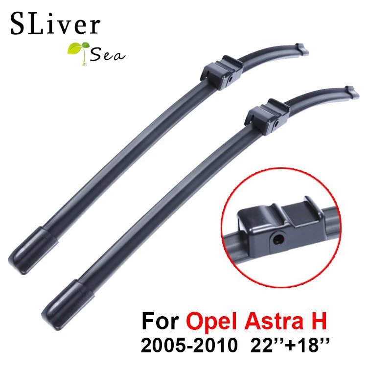 

SLIVERYSEA 22''+18'' Window Windshield Wiper Arm Blade Kit For Vauxhall Opel Astra H 2004-2011 Natural Rubber Windscreen