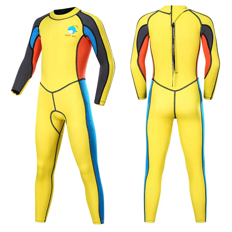Детский Гидрокостюм для плавания серфинг для дайвинга 2 мм неопрен класса премиум/лайкра полный костюм для малышей/детей/подростков мальчиков или гидрокостюмы для девочек - Цвет: 1180B-back zip