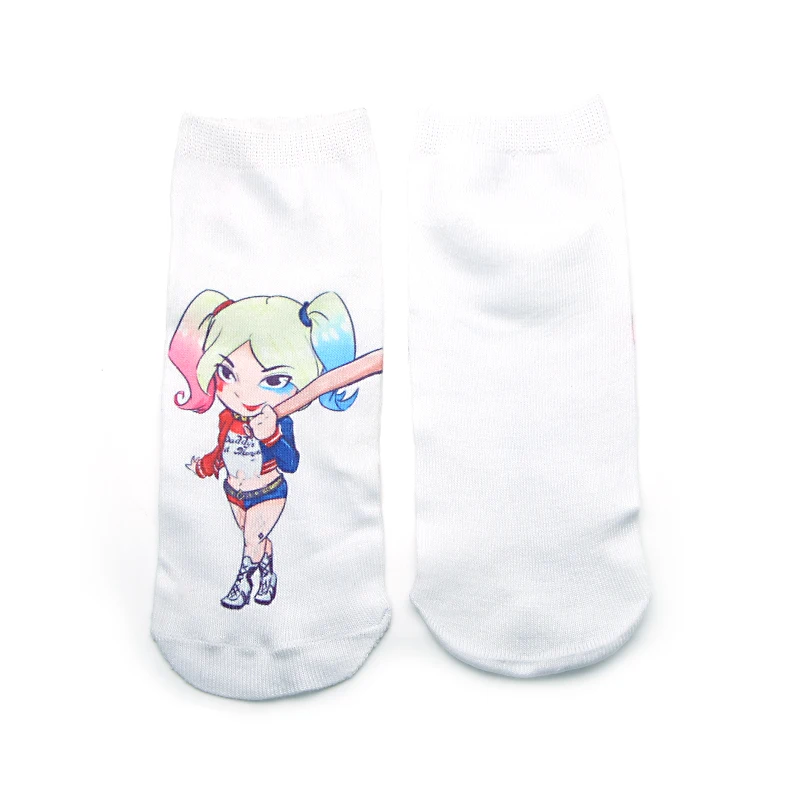 P3805 1 Pair Harley Quinn Socks Invisible Low Cut Ankle Sock Summer Casual Breathable Short Socks Unisex