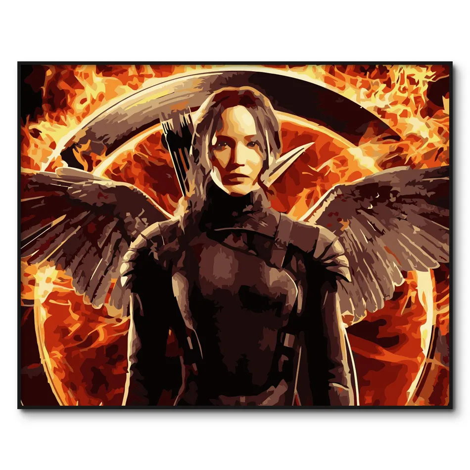 

Hunger Games Paint By Number On Canvas Jennifer Lawrence Picture By Numbers Home Decor
