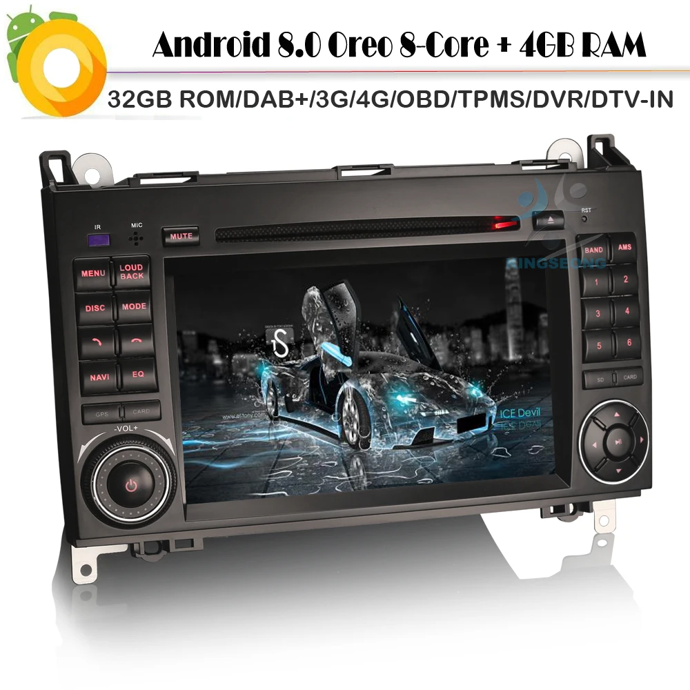  8 Core 4G RAM 32GB ROM Android 8.0 DAB+ Car GPS Navigation FOR VW Crafter seit 2006 WiFi 4G DVD BT 