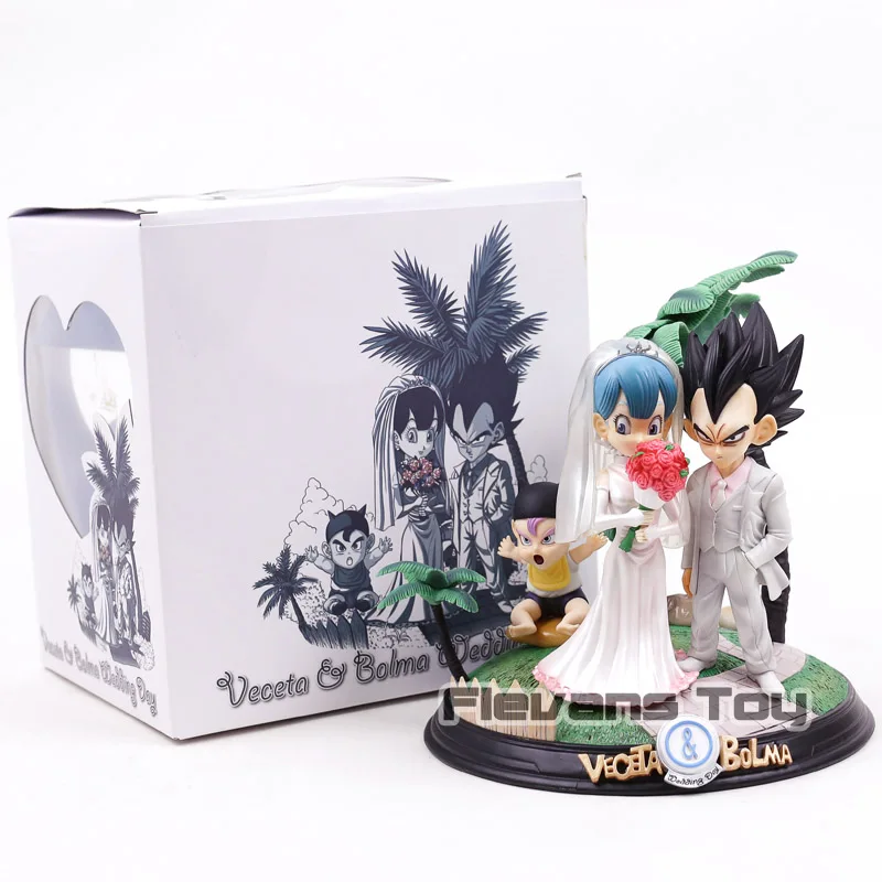 

Dragon Ball Vegeta Bulma Wedding Day with Trunks Baby PVC Statue Figure Collectible Model Toy