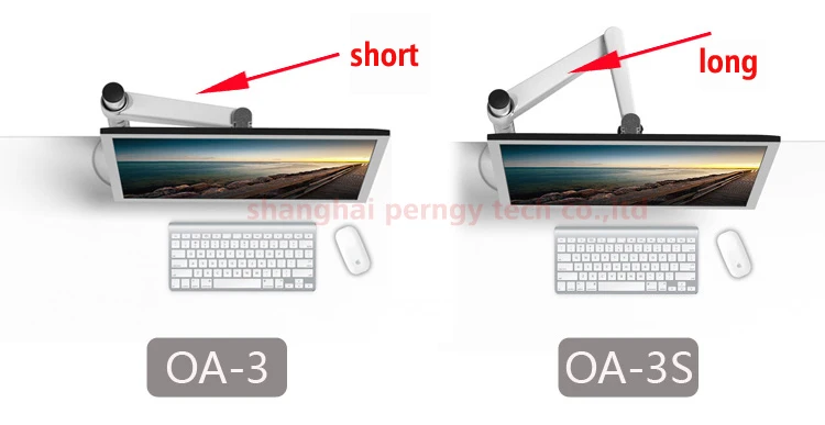 OA-3S, регулируемый по высоте держатель для ЖК-монитора, вращающийся настольный дисплей из алюминиевого сплава, длинная стойка VESA для телевизора, максимальная поддержка 27 дюймов