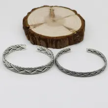 Винтаж Стиль S925 стерлингового серебра Ретро тайское модное серебро Чиангмай аксессуары ручной работы пара открытые браслет