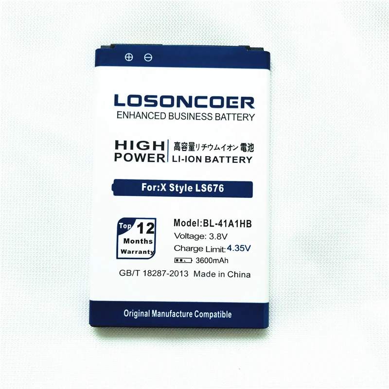 LOSONCOER 3600 мАч BL-41A1HB высокомощный Аккумулятор для LG X style Tribute HD Boost Mobile X style LS676 L56VL