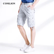 COMLION multi-карман шорты Свободные Военная короткие Для мужчин брюки для новые летние Костюмы Бермуды карго высокое качество F3
