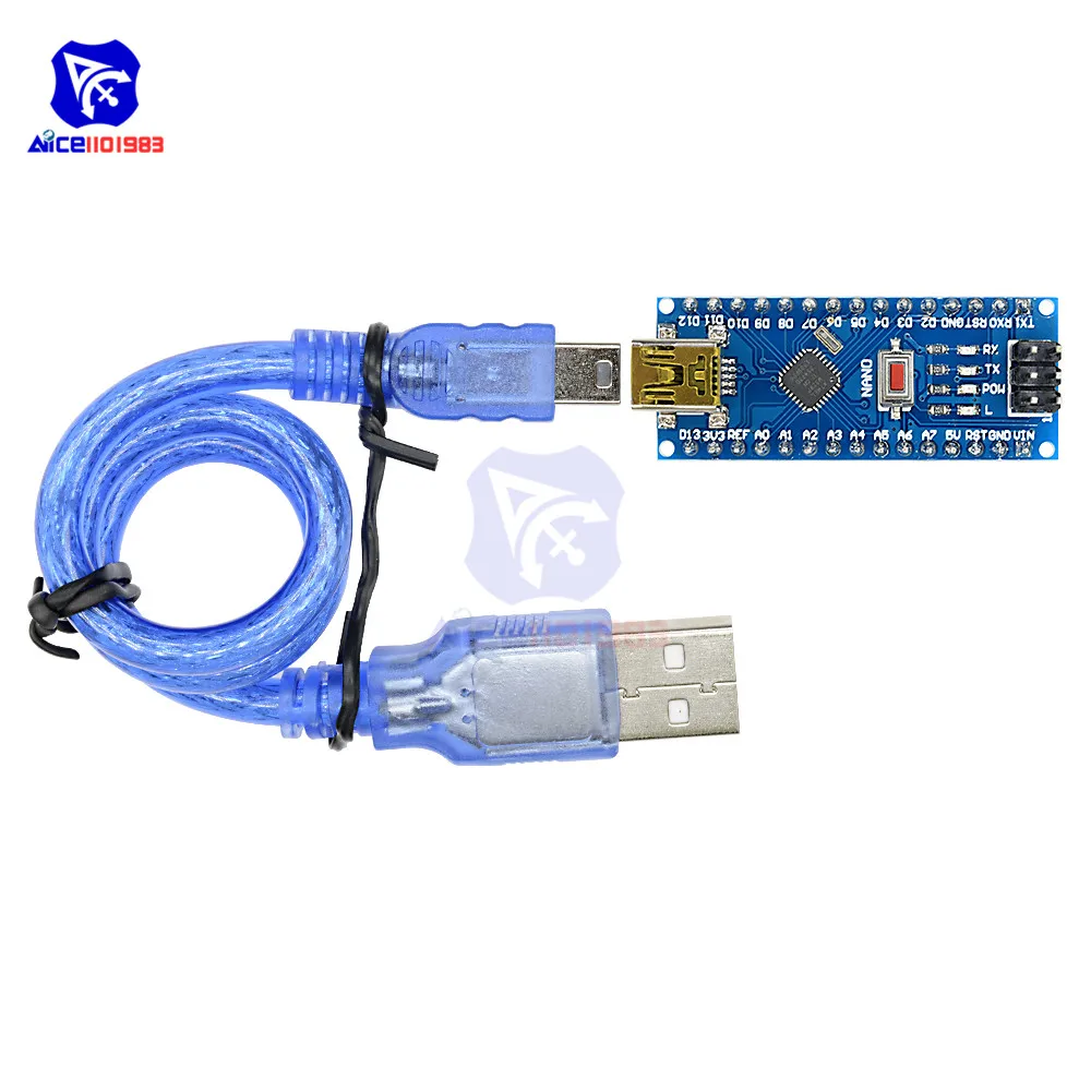 Плата микроконтроллера Nano V3.0 3 0 ATmega328 ATmega328P плата CH340 для Arduino сменный USB кабель