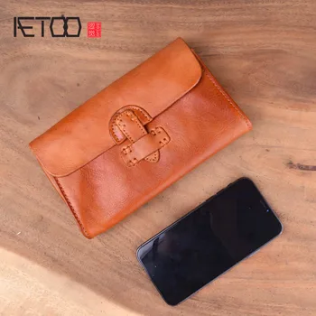 

AETOO New handmade soft leather buckle trend male young student female section cross section long paragraph neutral retro hand w