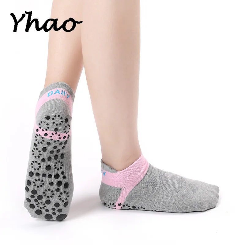 Yhao/хлопковые нескользящие спортивные носки для йоги, женские бесшовные носки для бега, носки для фитнеса, свободный размер