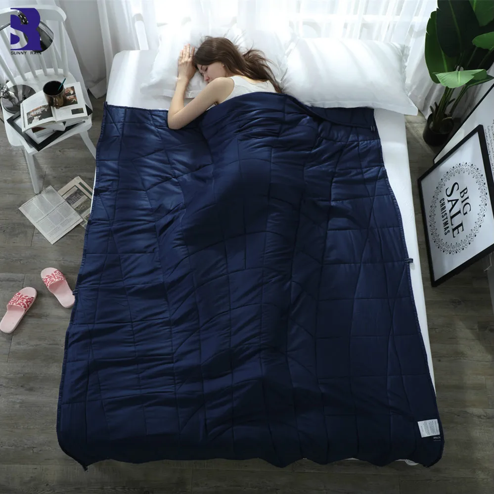 

SunnyRain 1-Piece Weighted Blanket for Adult The Human Body Arc Gravity Blankets Decompression Sleep Aid Pressure Weighted Quilt