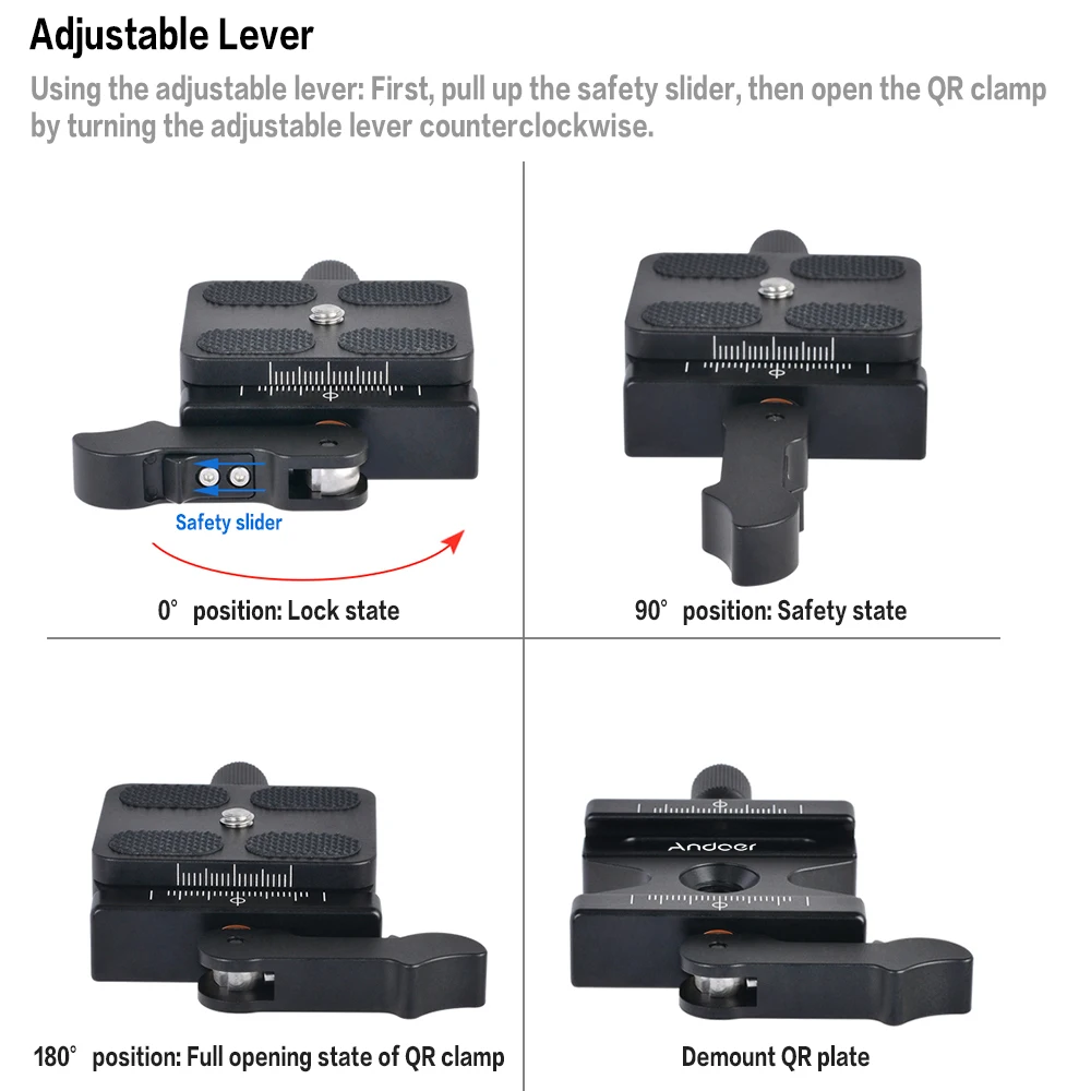 Andoer CL-50LS алюминиевый сплав Quick Release Plate& amp для Arca Swiss Quick Release пластина шарик головка штатива