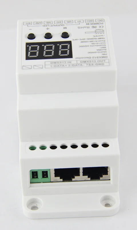 BC-835-DIN-RJ45 DC12-24V вход 5А* 5CH выход, din-рейка 5CH CV ШИМ DMX512/1990 Декодер контроллер для светодиодной ленты свет лампы