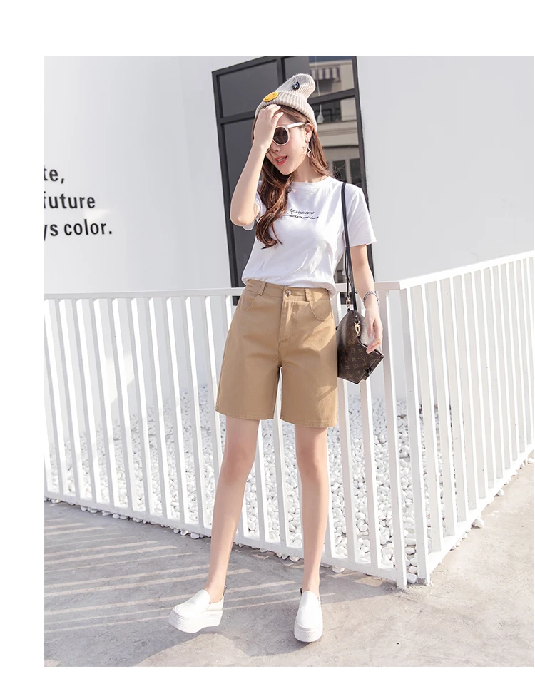 plus size clothing Hzirip 2020 Summer Women Hot Short Fashion Loose Cotton Wide Leg Shorts Candy Color Casual Shorts Womens Plus Size Bottoms S-3XL bike shorts women