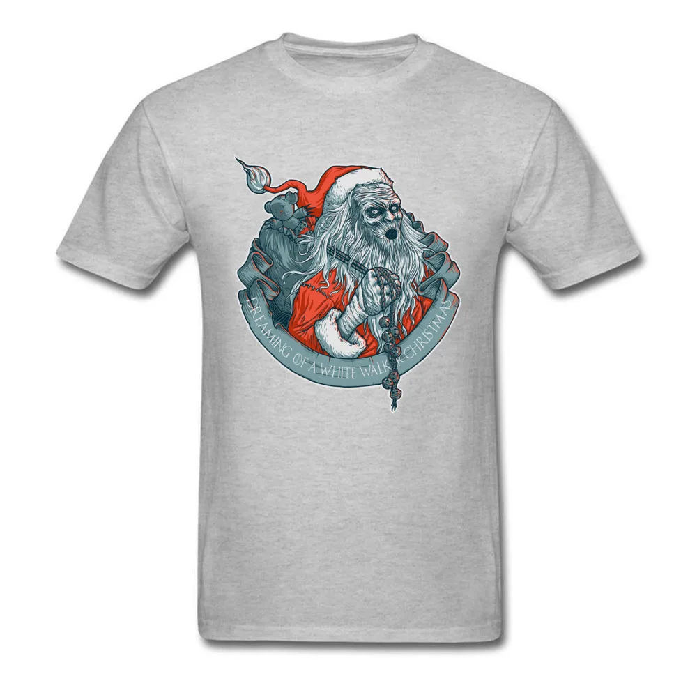 Popular a white walker christmas 8252 Printed On T-Shirt Crewneck Pure Cotton Men Tops & Tees Short Sleeve Sweatshirts Summer a white walker christmas 8252 grey