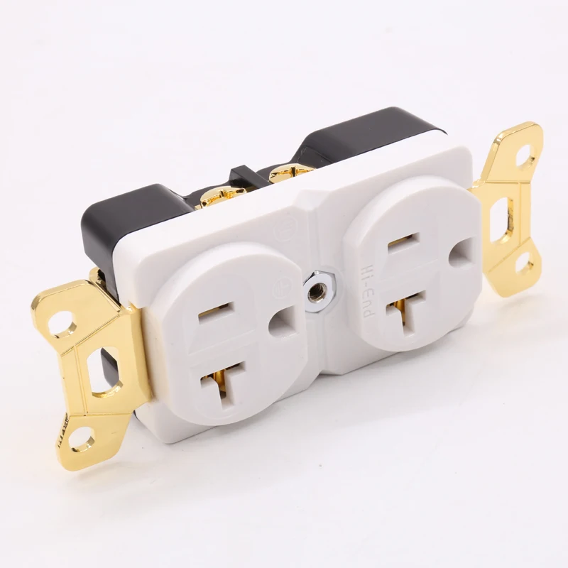 Free shipping one Pcs Beryllium copper Gold platd AC 20A Power