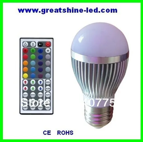 

ce&rohs IR remote 3in1 RGB 1X3W E27 led bulb used for restaurants and pubs