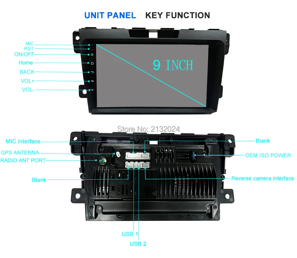 Perfect Funrover 9" Android 8.0 2 din Car DVD Player multimedia for Mazda CX7 CX-7 2G+32G auto radio tape recorder GPS Navigation navi 20