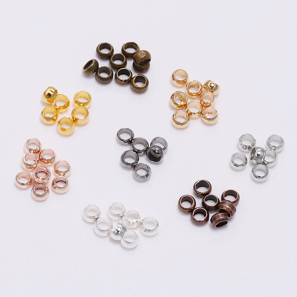 120/500pcs 2.5 3.5 4mm Ball Plunger Doreenbeads Ball Crimps End Beads Stopper Spacer Beads For Jewelry Making Findings Supplies