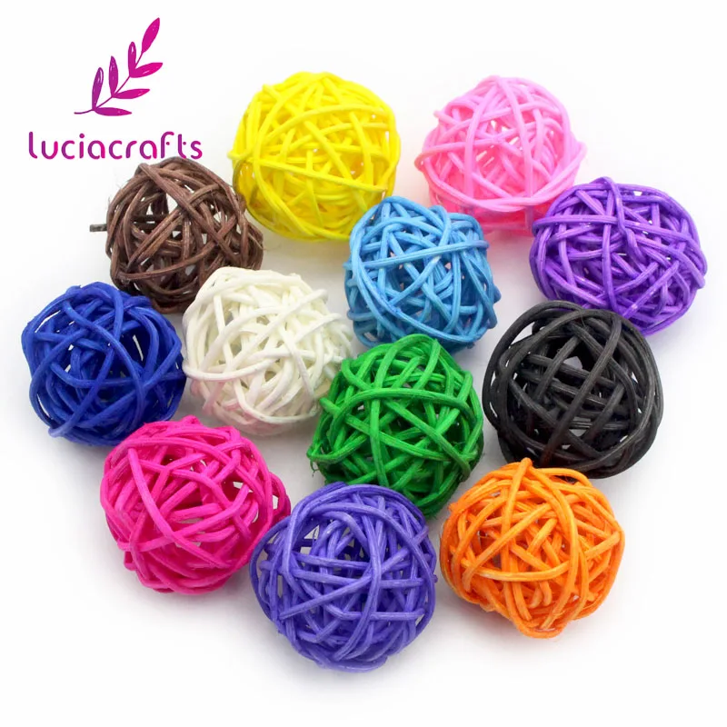 Разноцветные Ротанговые шары Lucia crafts 6 шт. 5 см самодельные Украшения домашнее