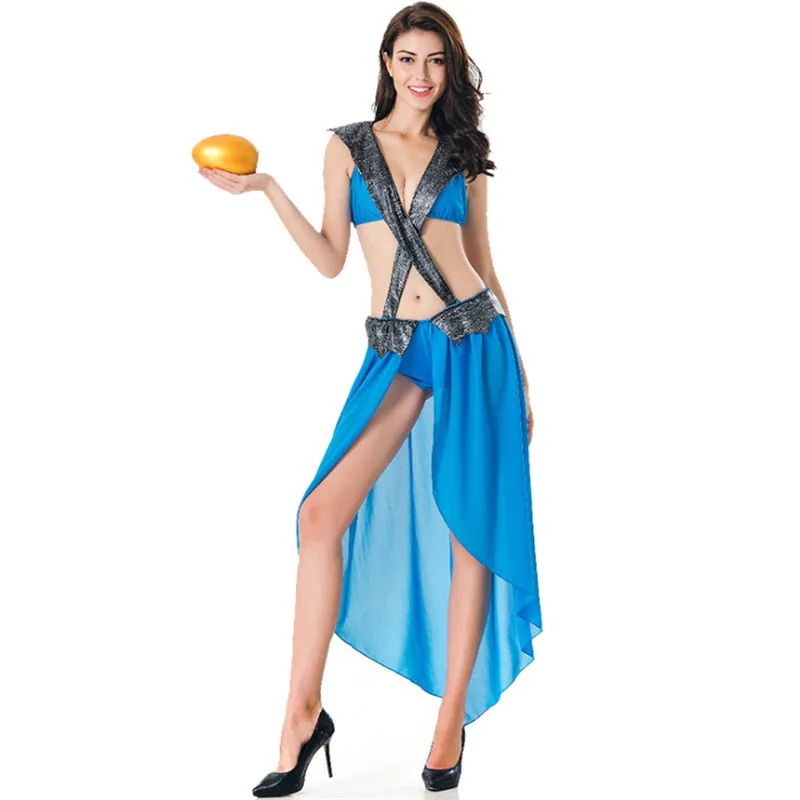 2018new сексуальные арабские goddess Платье голубое королевы общие Cleopatral Косплэй