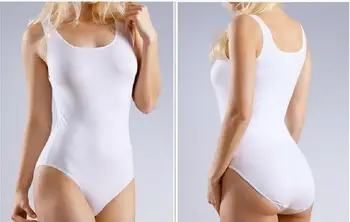 

Women Lady Sexy Siamese Sleeveless Ultra-thin Leotard High-elastic Black/White