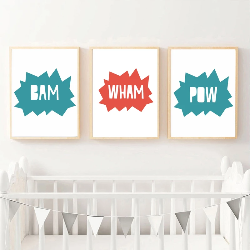 Bang Wall Art Bam картина с цитатой комикс всплеск плакаты и крутые Dude печатает научную