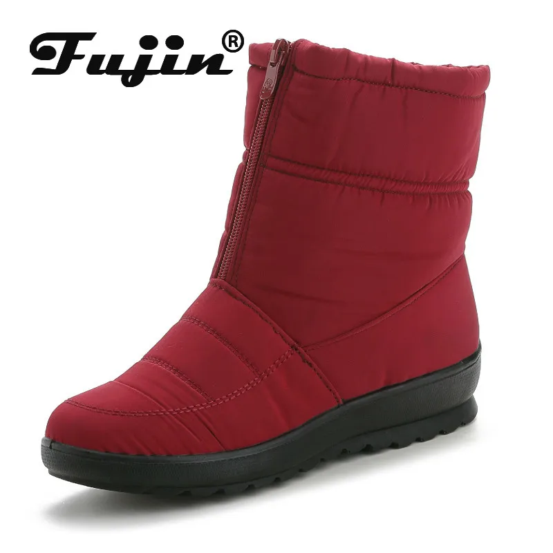 

Fujin 2019 Winter Boots Women Platform Female Snow Ankle Boots Dropshipping Waterproof Ladies Plush Insole Fur Short Snow Boots