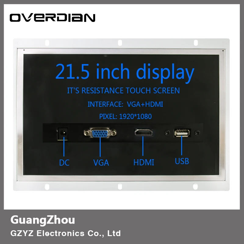 

21.5/21"Industrial Control Monitoring Machines Single Touch VGA/USB/HDMI Metal Shell Lcd Monitor1920*1080 Resolution16:9
