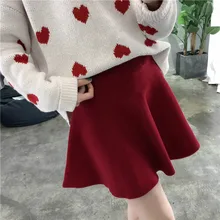 Осенние классические узкие тонкие трикотажные плиссированные юбки с высокой талией Короткая юбка