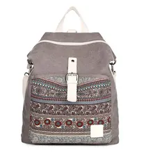 Женщины Национальный Племенной Этнические Холст Рюкзак Bookbag женщины двойного назначения сумка Daily туристические рюкзаки туристические сумки