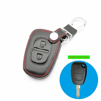 

Leather Car Key Cover Shell Fob Case For Renault Traffic Master Vivaro Movano Kangoo For Nissan 2 Button Remote Control