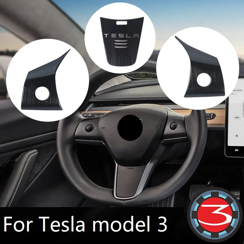

Car Steering Wheel Panel Cover Trim Decoration For tesla model 3 2017 2018 2019