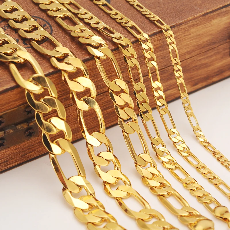 Gold Filled Solid Necklace Curb Figaro 
