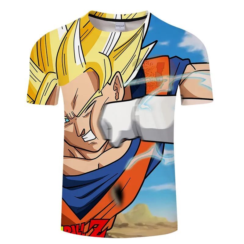 Бренд Супер Саян Гоку Dragon Ball футболка 3d футболка аниме смешные мужские футболки хип хоп Новая мужская одежда топы Азиатский размер S-6XL - Цвет: TXKH3427
