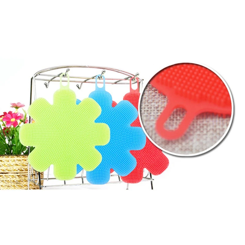 Cepillo de Limpieza de silicona cocina accesorios para Limpieza Pan suave colgar Limpieza Hogar cepillo de Limpieza no tóxicos cepillos