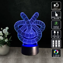 Акриловая панель абстрактный узор 3D Визуальный светодиодный настольный светильник инновационный детский подарок цветной ночник для сна прикроватная настольная лампа