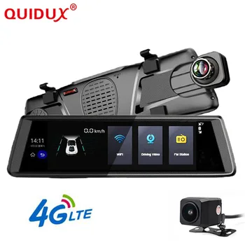 QUIDUX 4G ADAS Car DVR Camera 10Android Stream Media Rear View Mirror FHD 1080P WiFi GPS Dash Cam Registrar Video Recorder DVRs