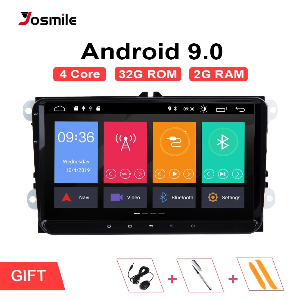 cheap 2din Android 9.0 GPS AutoRadio For Skoda Octavia 2 Passat B6 VW T5 Polo Amarok Volkswagen Superb 3 Seat Leon Golf 5 6 Multimedia