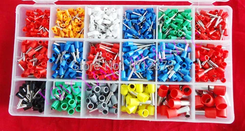 

1402pcs insulated cord end terminal block wire ferrulesE0506-E16-12 suit cable 0.5-16mm2