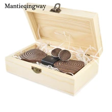 Mantieqingway винтажная деревянная бабочка для мужской деловой костюм банты Свадебный галстук-бабочка смокинг деревянный галстук-бабочка галстук+ запонки+ коробка набор