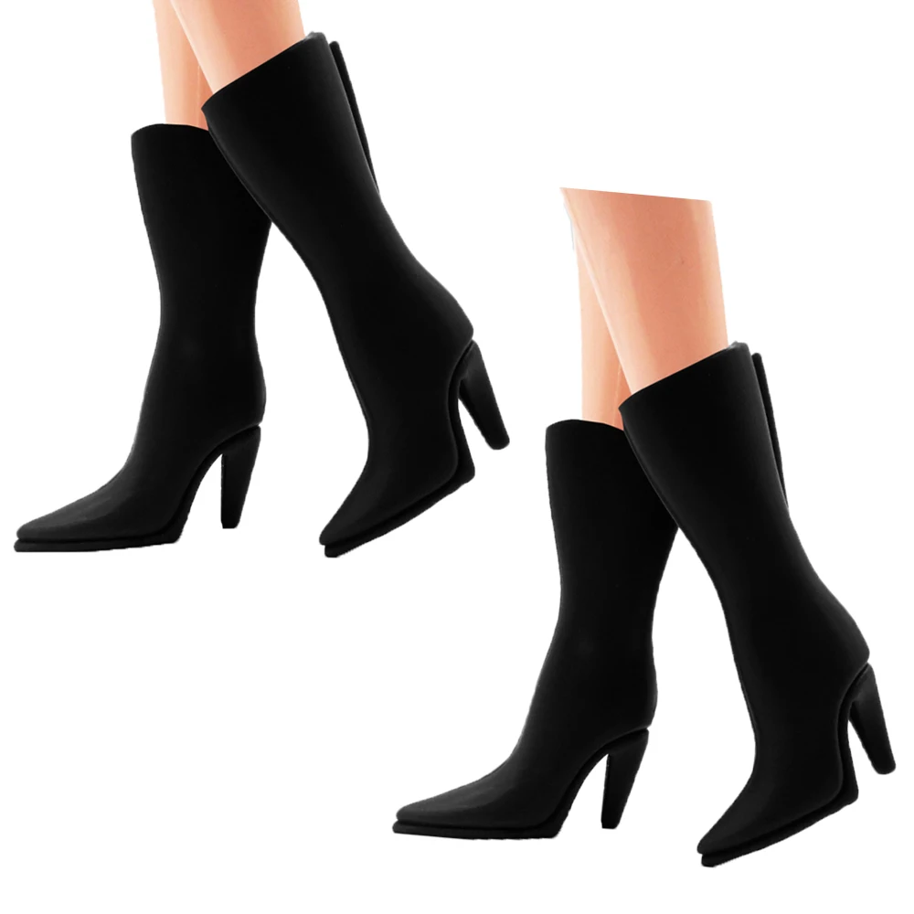 

NK 2 Pairs/Set Doll Black Shoes High Heels Fashion Sandals For Barbie Doll Accessories High Quality Baby DIY Toy 005E