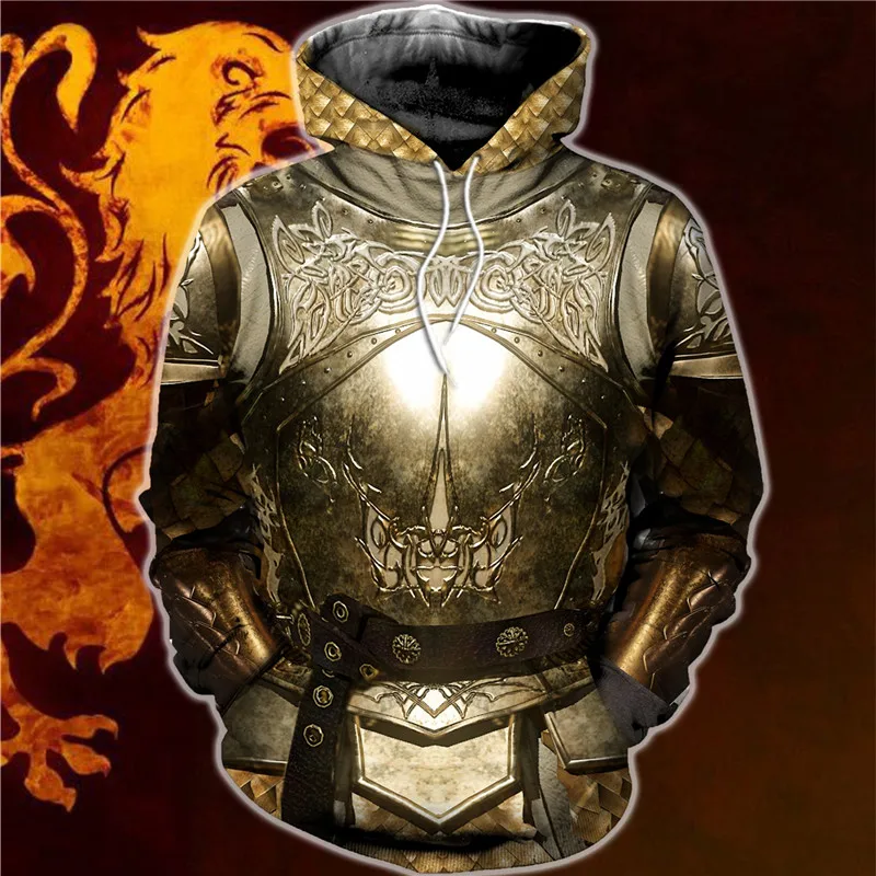 

3D All Over Printed Knights Templar Tops Streetwear Hoodie Long Sleeve Pullover Custom Hoodie 2019 Hot Sale Drop Shipping