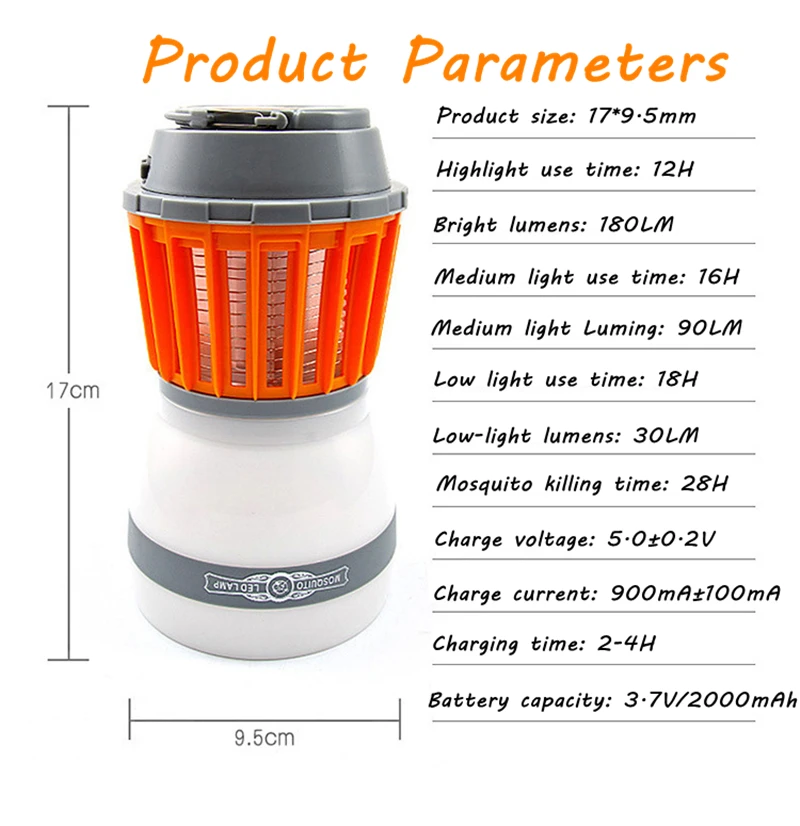 Солнечный Электронный комарный убийца с Светодиодная лампа портативная Водонепроницаемая многофункциональная походная лампа перезаряжаемая лампа для уничтожения насекомых